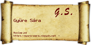 Gyüre Sára névjegykártya